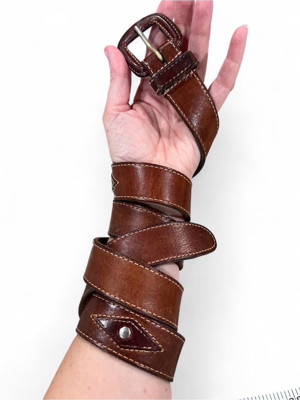 Vintage John Henry Brown Leather Belt